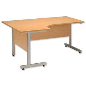 Influx Desk Cantilever Radial Left-hand W1600xD1180xH720mm Beech