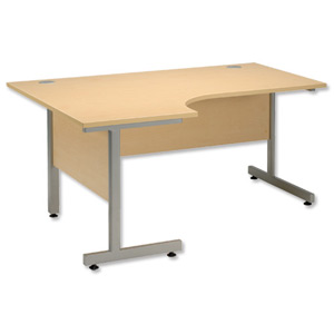 Influx Desk Cantilever Radial Left-hand W1600xD1180xH720mm Maple