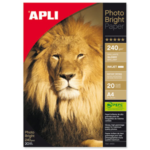 Apli Photo Bright Paper 240gsm A4 Ref 4454 [20 Sheets]