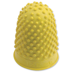 Quality Thimblette Rubber for Note-counting Page-turning Size 2 Large Yellow Ref 265494 [Pack 10]