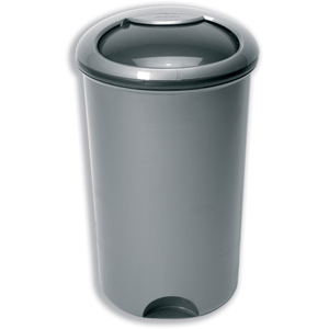 Bin with Rotating Lid and Footplate 50 Litre Metallic