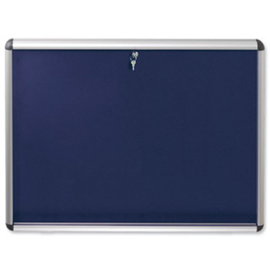 Nobo Display Cabinet Noticeboard Visual Insert Lockable A0 W1255xH965mm Blue Ref 1902049