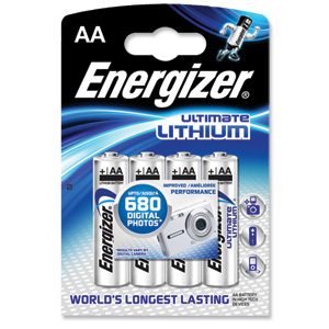 Energizer Ultimate Battery Lithium LR06 1.5V AA Ref 629611 [Pack 4]