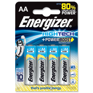 Energizer HighTech Battery Alkaline LR06 1.5V AA Ref 637446 [Pack 4]