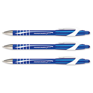 Paper Mate Flexgrip Elite Gel Pen Retractable 0.7mm Tip 0.5mm Line Blue Ref S0898870 [Pack 12]