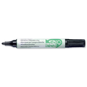 Ecolabel Drywipe Marker with Recycled Paper Barrel Bullet Tip Line 1.5mm Black Ref 268855 [Pack 10]