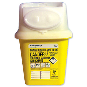 Wallace Cameron Sharps Disposal Bin Anti-contamination First Aid 4 Litre Ref 4402001