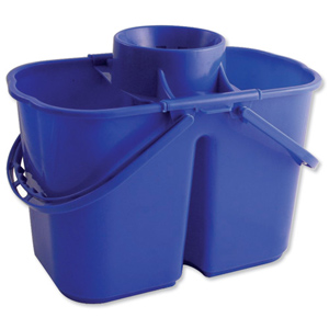 Duo Mop Bucket Colour Coded 7 and 8 Litre Sections Total 15 Litre Blue