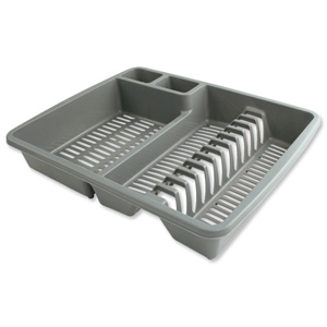 Dish Drainer Plastic for Standard Draining Boards Silver