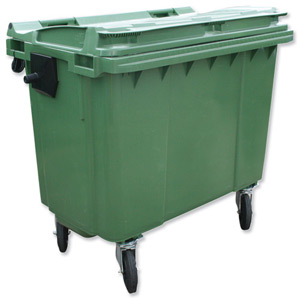 Charles Bentley Wheelie Bin High-density Polythene with Rear Wheels 660 Litre Green Ref SPC/660G