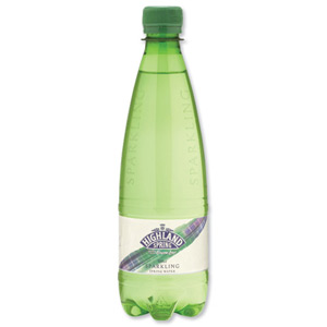 Highland Spring Water Sparkling in Plastic Bottle 500ml Ref A01790 [Pack 24]