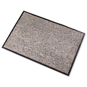 Doortex Cotton Mat Indoor Entrance Mat 100pc Cotton Surface 600x1000mm Black and Grey Ref FC460100DCBK