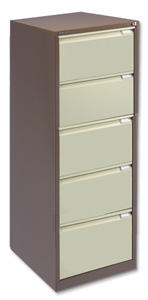 Bisley BS5E Filing Cabinet Flush-front 5-Drawer W470xD622xH1511mm Brown and Cream Ref BS5E-0506