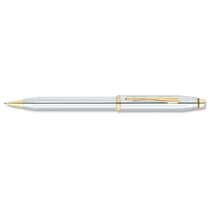 Cross Century II Medalist Pencil 0.7mm Chrome with Gold Trim Ref WG330305