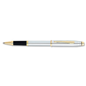 Cross Century II Medalist Rollerball Selectip Pen Chrome with Gold Trim Ref 3304