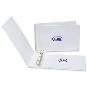 Elba Presentation Ring Binder 30mm 4 D-Ring 50mm Spine A3 White Ref 100082424 [Pack 2]