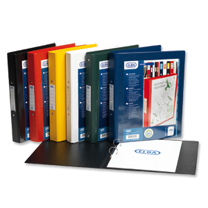 Elba Vision Ring Binder PVC Clear Front Pocket 2 O-Ring Size 25mm A4 Assorted Ref 100082450 [Pack 10]
