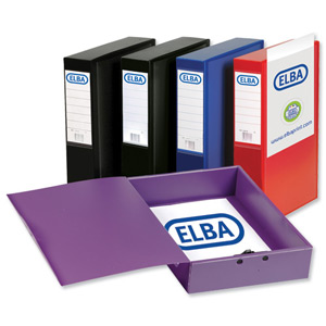 Elba Box File Opaque Polypropylene Rigid 70mm Spine Foolscap Red Ref 118459 [Pack 5]