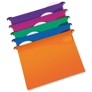 Rexel Multifile Extra Suspension File Polypropylene Base W30mm A4 Assorted Ref 2102573 [Pack 10]