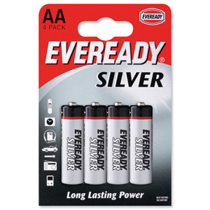 Eveready Silver Battery Carbon Zinc LR06 AA 1.5V Ref 621065 [Pack 4]