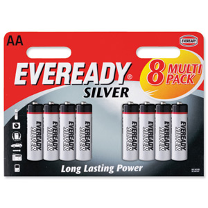 Eveready Silver Battery Carbon Zinc LR06 AA 1.5V Ref 621066 [Pack 8]