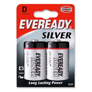 Eveready Silver Battery Carbon Zinc LR20 D 1.5V Ref 621070 [Pack 2]