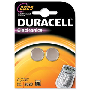 Duracell DL2025 Battery Lithium for Camera Calculator or Pager 3V Ref 75072667 [Pack 2] Ident: 647A