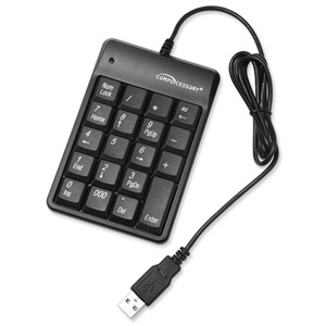 Compucessory USB Keypad Slim Rubber-coated with Nylon Pouch 150g Black Ref CCS34223