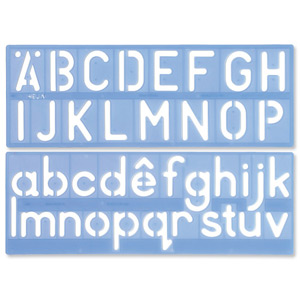 Helix Stencil Set of Letters Numbers and £/p Symbols 50mm Upper And Lower Case 4-piece Ref H57010