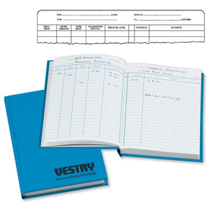 Vestry Survey Book Level Collimation Weather Resistant 80 Leaf 190x114mm Ref VS2426