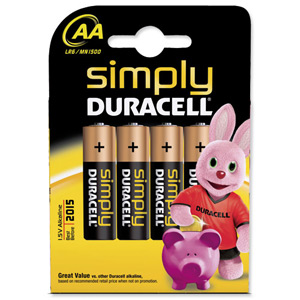 Duracell MN1500 Simply Battery AA Ref 81235210 [Pack 4]