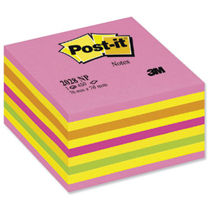 Post-it Note Cube Pad of 450 Sheets 76x76mm Neon Pink Ref 2028 NP