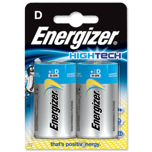 Energizer HighTech Battery Alkaline LR20 1.5V D Ref 629801 [Pack 2]