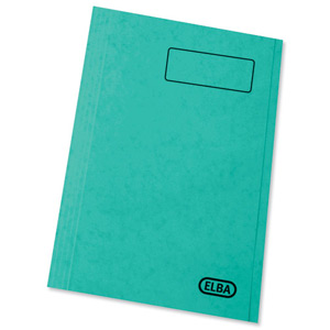 Elba Boston Square Cut Folder Pressboard 300 micron for 32mm Foolscap Green Ref 100090022 [Pack 50]