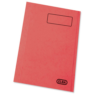 Elba Boston Square Cut Folder Pressboard 300 micron for 32mm Foolscap Red Ref 100090024 [Pack 50]