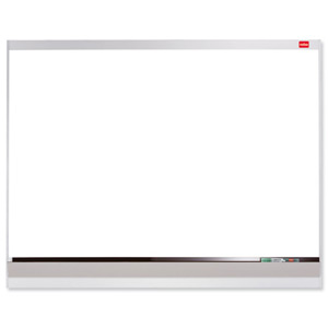Nobo Platinum Plus Drywipe Board Enamel Magnetic and Fixings Markers 600x900mm Aluminium Ref 1902683