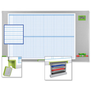 Nobo Performance Plus Planning Board Calendar Grid Magnetic Drywipe W1100xH600mm Ref 1902238