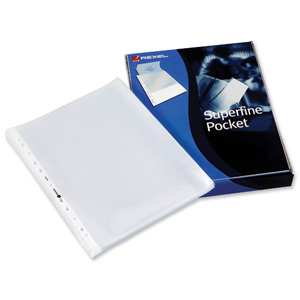 Rexel Superfine Pocket Multipunched Lightweight Polypropylene Top-opening A5 Clear Ref 11010 [Pack 20]