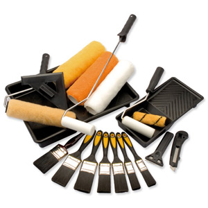 Painting and Decorating Kit including Brushes Rollers and Paint Trays Ref 2615