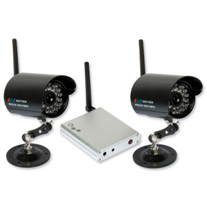 Philex Wireless Outdoor CCTV 2 Camera Kit 380 Lines Resolution with Receiver 2xPower Supply Ref 28003R