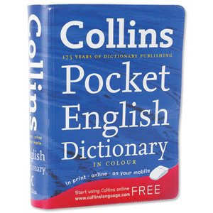 Collins Pocket English Dictionary with Colour Headwords in Vinyl Cover Ref 9780007347285