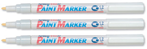 Artline 440 Paint Markers Permanent Indelible Acrylic Fibre Tip Line 1.2mm White Ref EK440 [Pack 12]