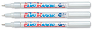 Artline 444 Paint Markers Permanent Indelible Polyacetal Resin Tip Line 0.8mm White Ref EK444 [Pack 12]