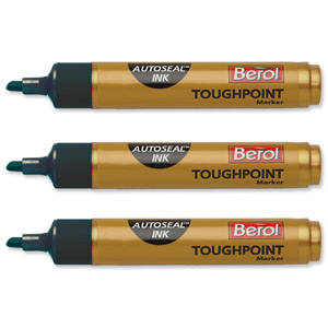 Berol Autoseal Toughpoint Permanent Marker Chisel Tip 2-5mm Line Black Ref S0679690[Pack 12]