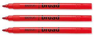 Berol Colour Broad Pen with Washable Ink 1.7mm Line Red Ref S0375760 [Wallet 12]