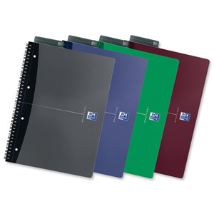 Oxford Office Notebook Wirebound Soft Cover Ruled 180ppp 90gsm A4 Assorted Ref 100105331 [Pack 5]