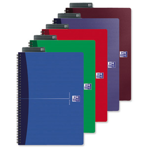 Oxford Office Notebook Wirebound Hard Cover Ruled 180pp 90gsm A4 Assorted Ref 100102099 [Pack 5]