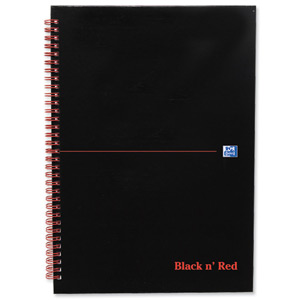 Black n Red Book Wirebound Recycled 90gsm 140pp A4 Ref 100080189 [Pack 5]