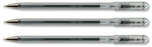 Pentel Hybrid Roller K106 Rollerball Pen 0.6mm Tip 0.35mm Line Black Ref K106E-A [Pack 12]