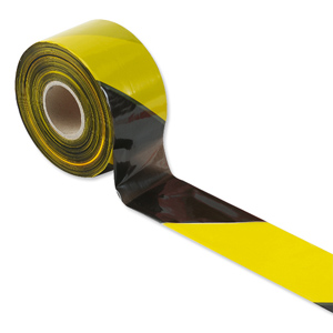 Barrier Tape in Dispenser Box 70mmx500m Yellow and Black